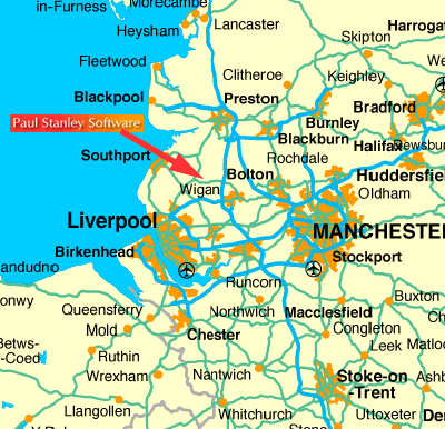 Skelmersdale, Lancashire - Paul Stanley Software - North West UK, Wigan, St Helens, Southport, Preston